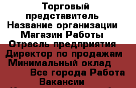 Торговый представитель › Название организации ­ Магазин Работы › Отрасль предприятия ­ Директор по продажам › Минимальный оклад ­ 40 000 - Все города Работа » Вакансии   . Калининградская обл.,Приморск г.